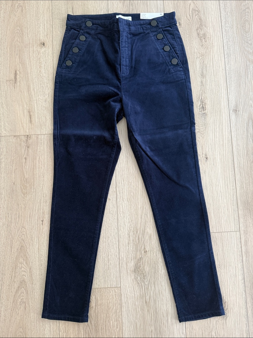 LOFT Navy Corduroy Button-Front Women’s Pants